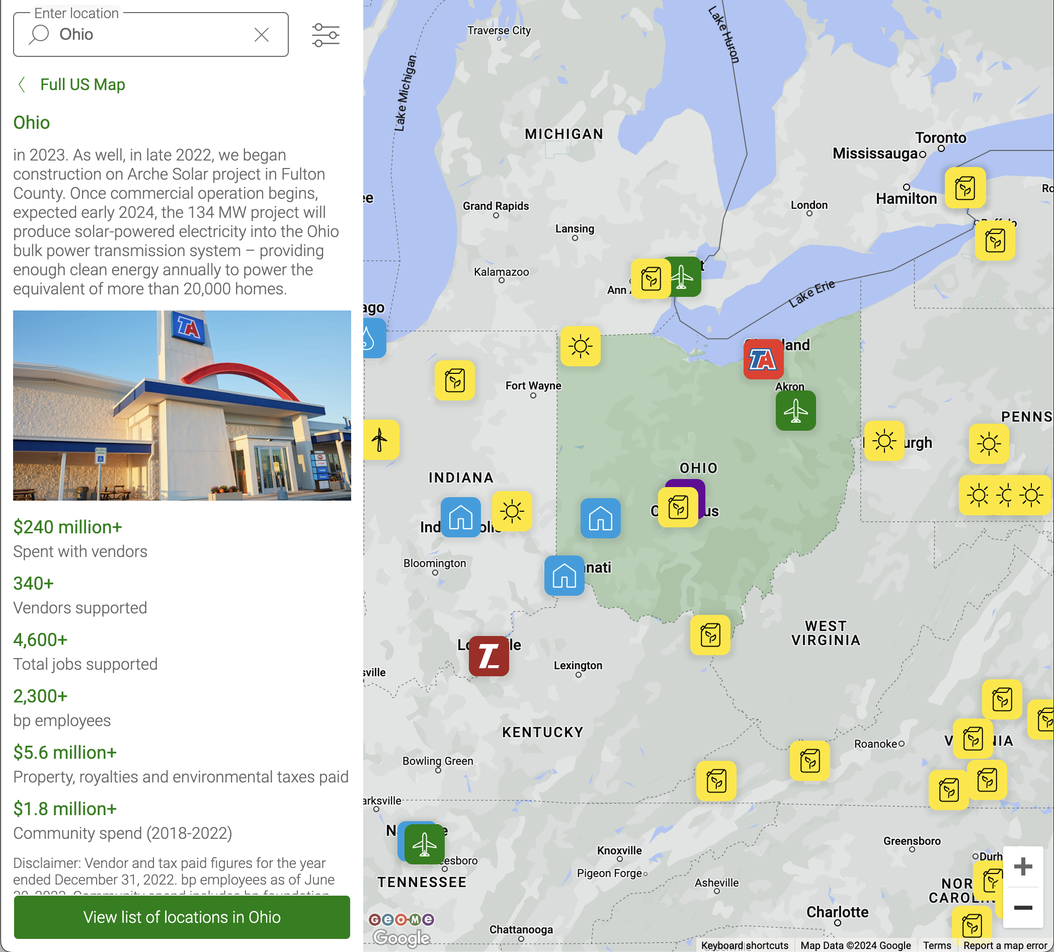 Energy sector location finder