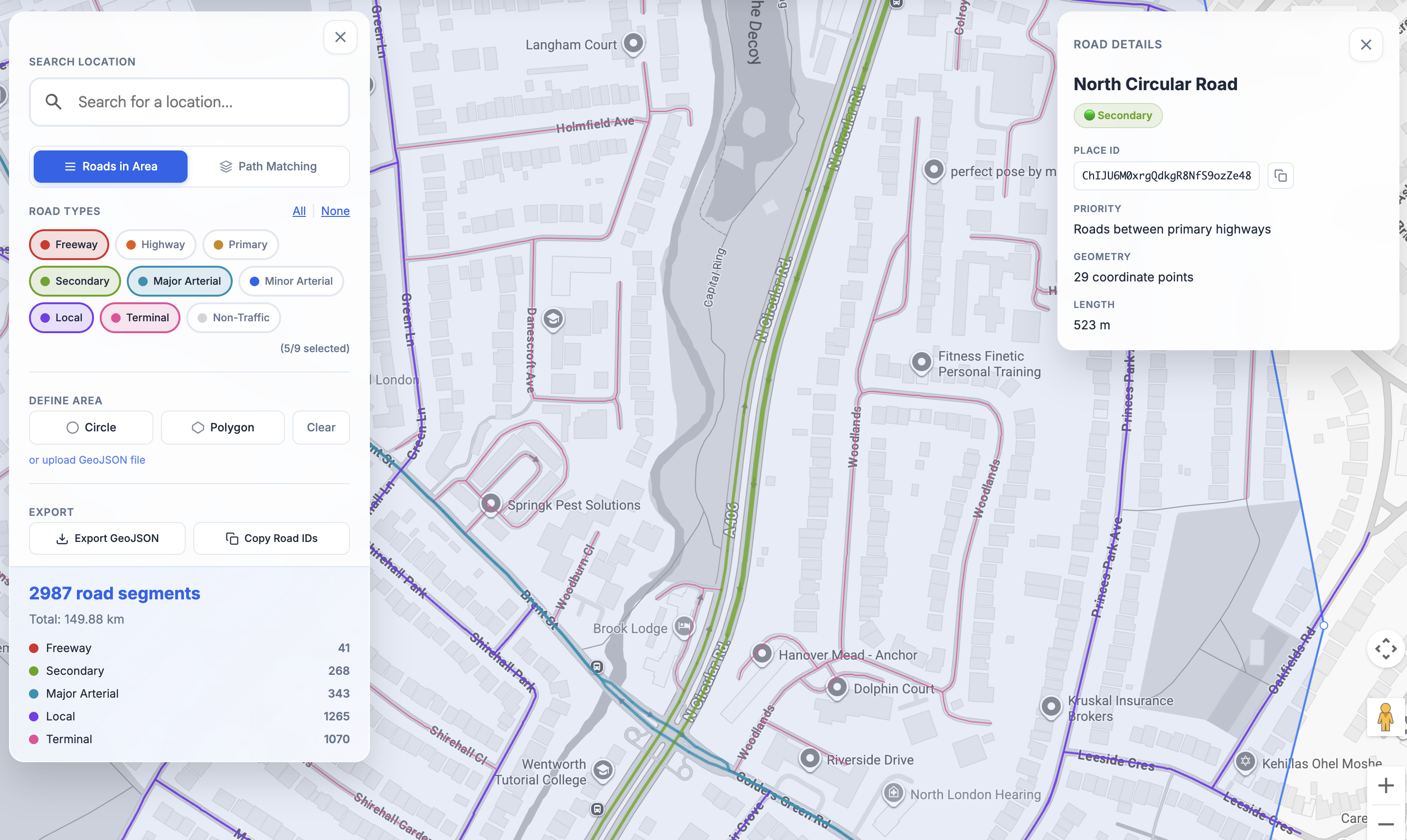 Road network analysis